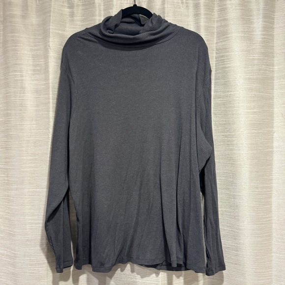 Grey Ribbed Turtleneck - Picture 1 of 3